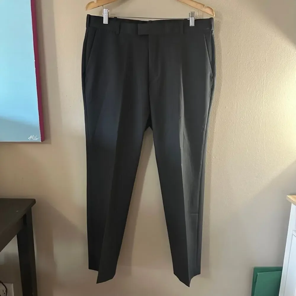 IZOD Dark Gray Straight Leg Dress Pants Size 34 X 30